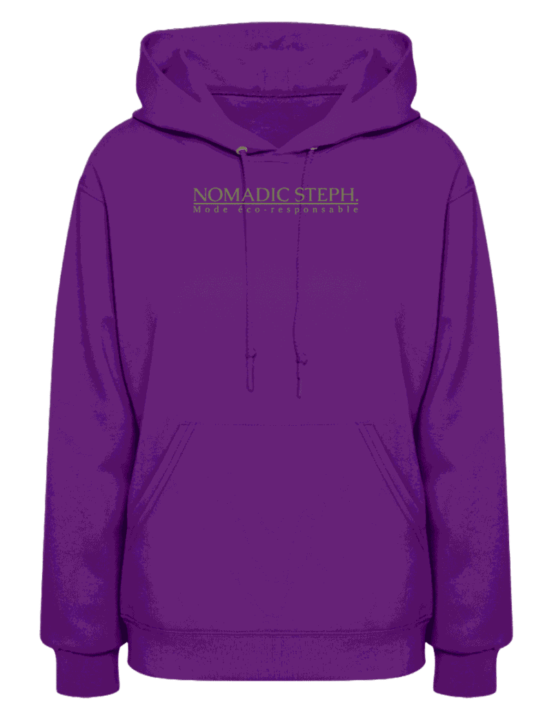 Sweat femme long à capuche - Coton écologique